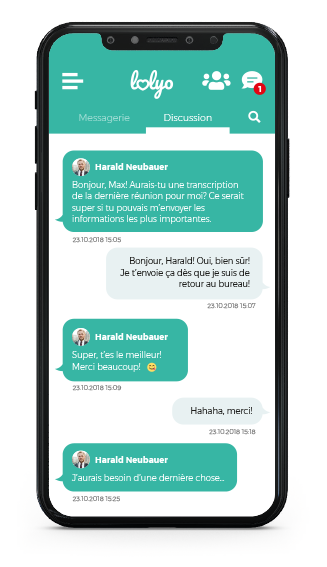 Discussion LOLYO 2GO l'application pour les employés