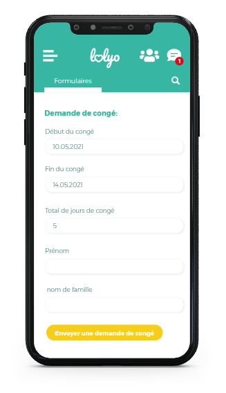 Formulaires LOLYO 2GO l'application pour les employés