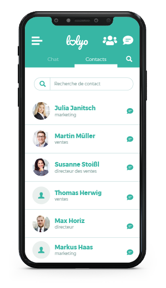 Répertoire des collaborateurs LOLYO 2GO l'application pour les employés