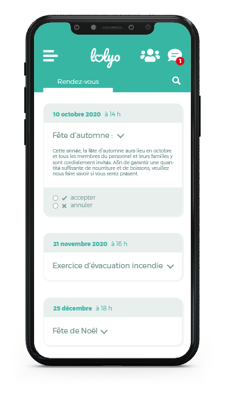 Rendez-vous LOLYO 2GO l'application pour les employés