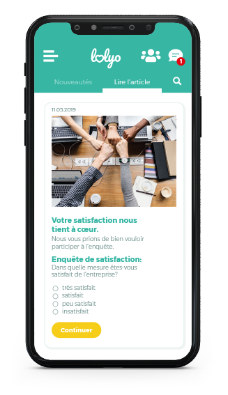 Sondages LOLYO 2GO l'application pour les employés
