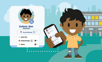 LOLYO intranet mobile d'entreprise - affiche statut