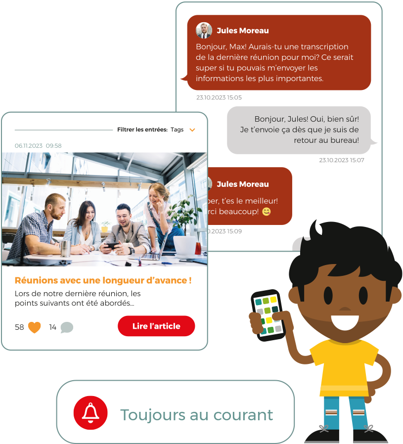 lolyo intranet mobile d'entreprise - messagerie et tableau d'affichage