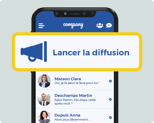 lolyo intranet mobile d'entreprise - outils de communication interne 3 avec la diffusion