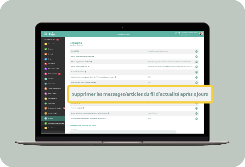 lolyo intranet mobile d'entreprise - outils cachés - supprimer données après x jours