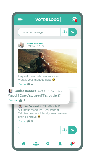 smartphone écran de l'application de l'employé - Tableau d'affichage