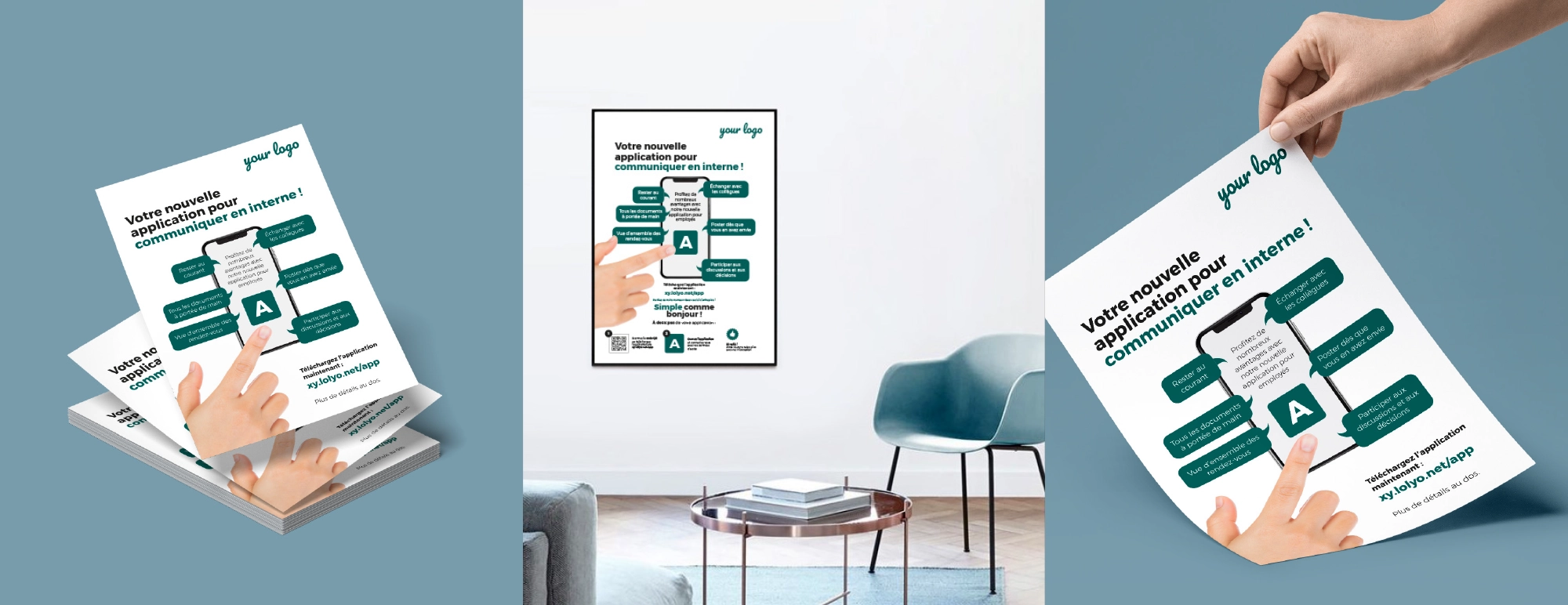 LOLYO réseau social d'entreprise : exemple support publicitaire en marque blanche