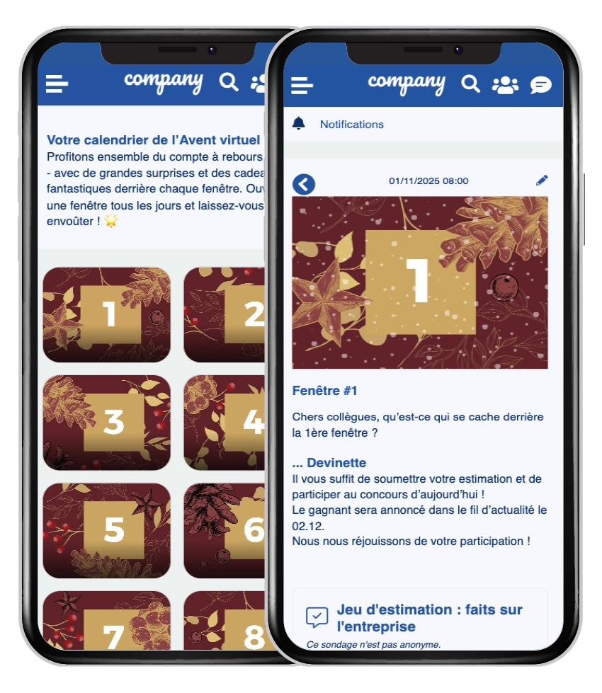 LOLYO réseau social d'entreprise - calendrier de l'avent virtuel