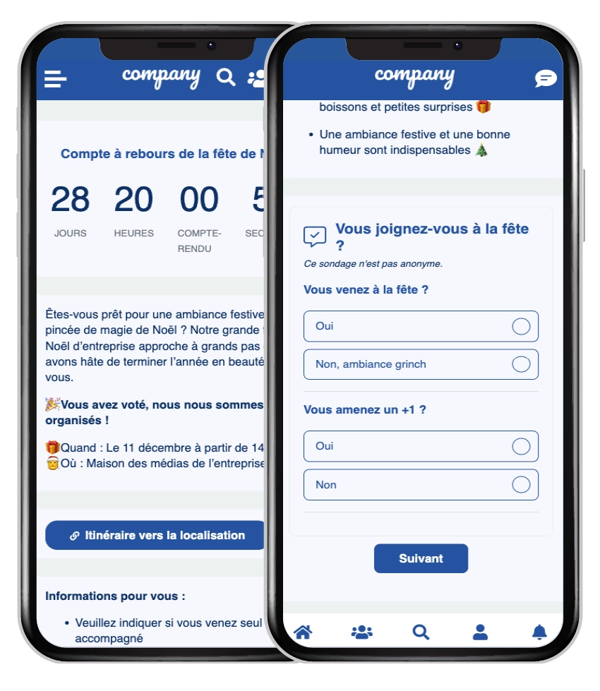 Noël numérique dans l'entreprise - communication d'événements au sein de votre réseau social d'entreprise