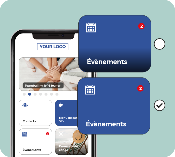 Réseau social d'entreprise, nouvelle fonctionnalité : gestion individuelle du menu sous forme de grille 